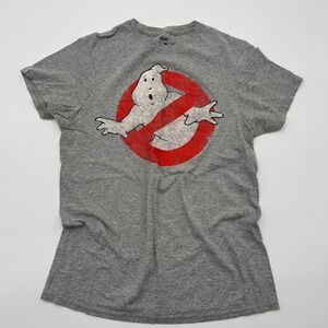 Mad Engine Ghostbusters Graphic T-Shirt Mens Small Heather Grey Logo Tee